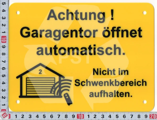 garagentor_öffnet_automatisch4-schild-20x15cm